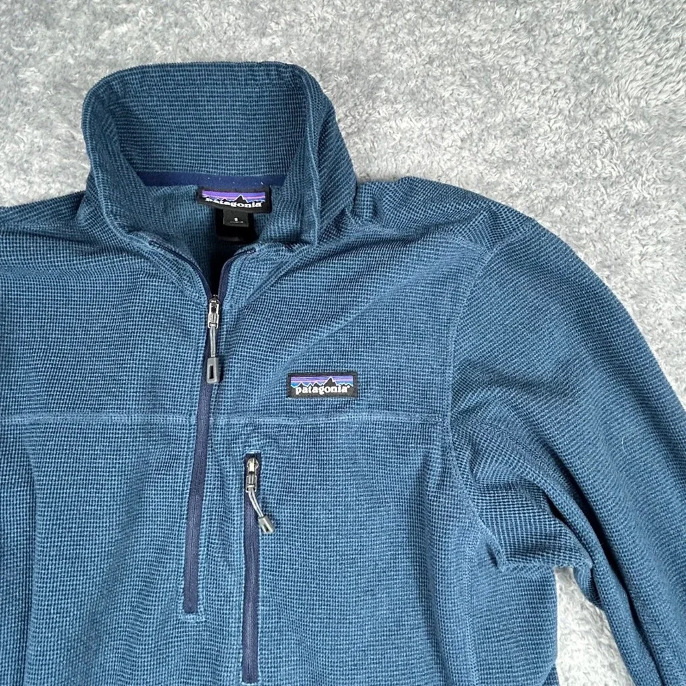 Patagonia Men's Oakes Quarter Zip Fleece‎ Pullover Blue Size Small